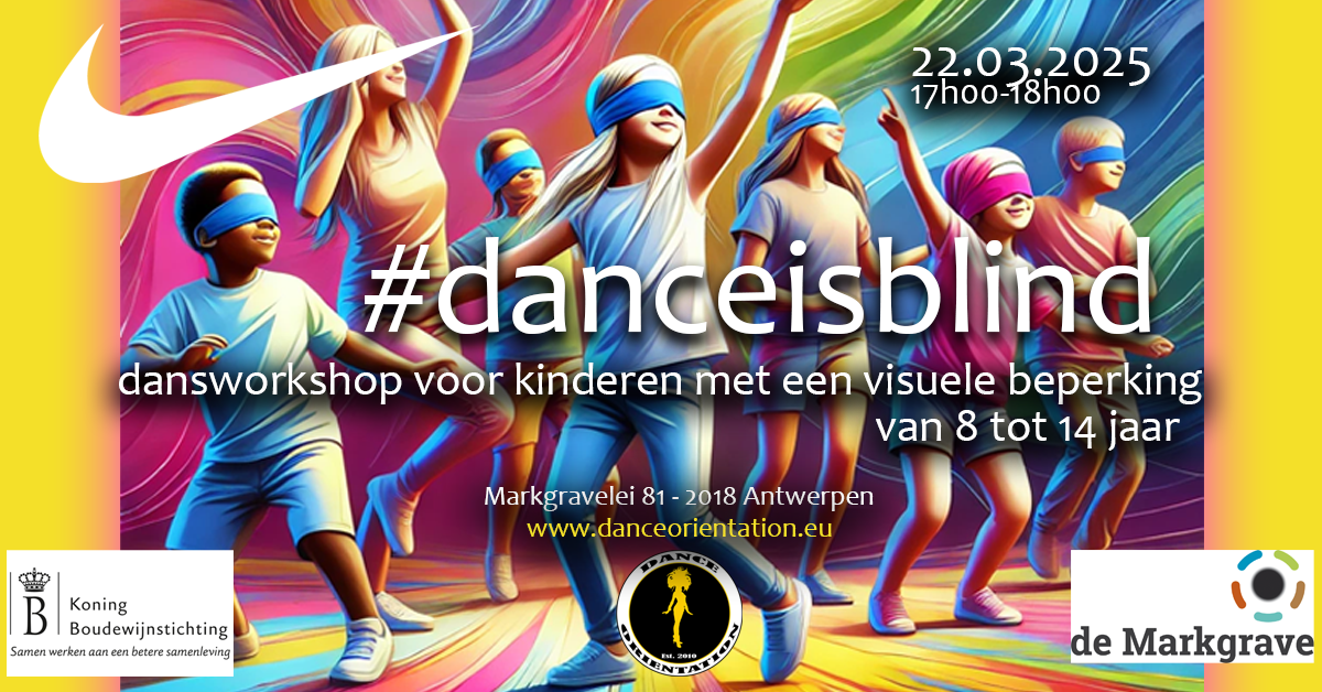 The flyer for the dance workshop for children with a visual impairment